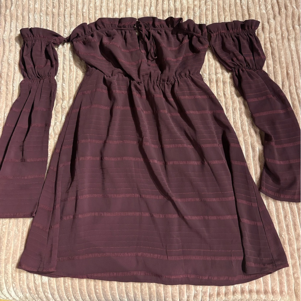 Tiger Mist Burgundy Long Sleeve Dress